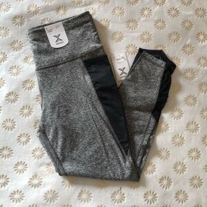 Gray and Black High-Waisted Leggings